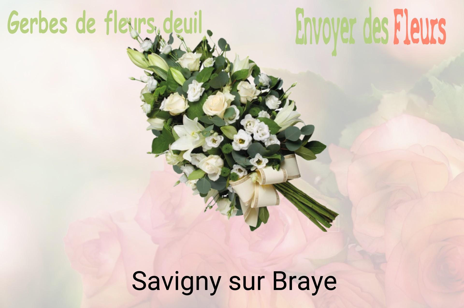 Gerbe de fleurs de deuil livrée à Savigny-sur-Braye